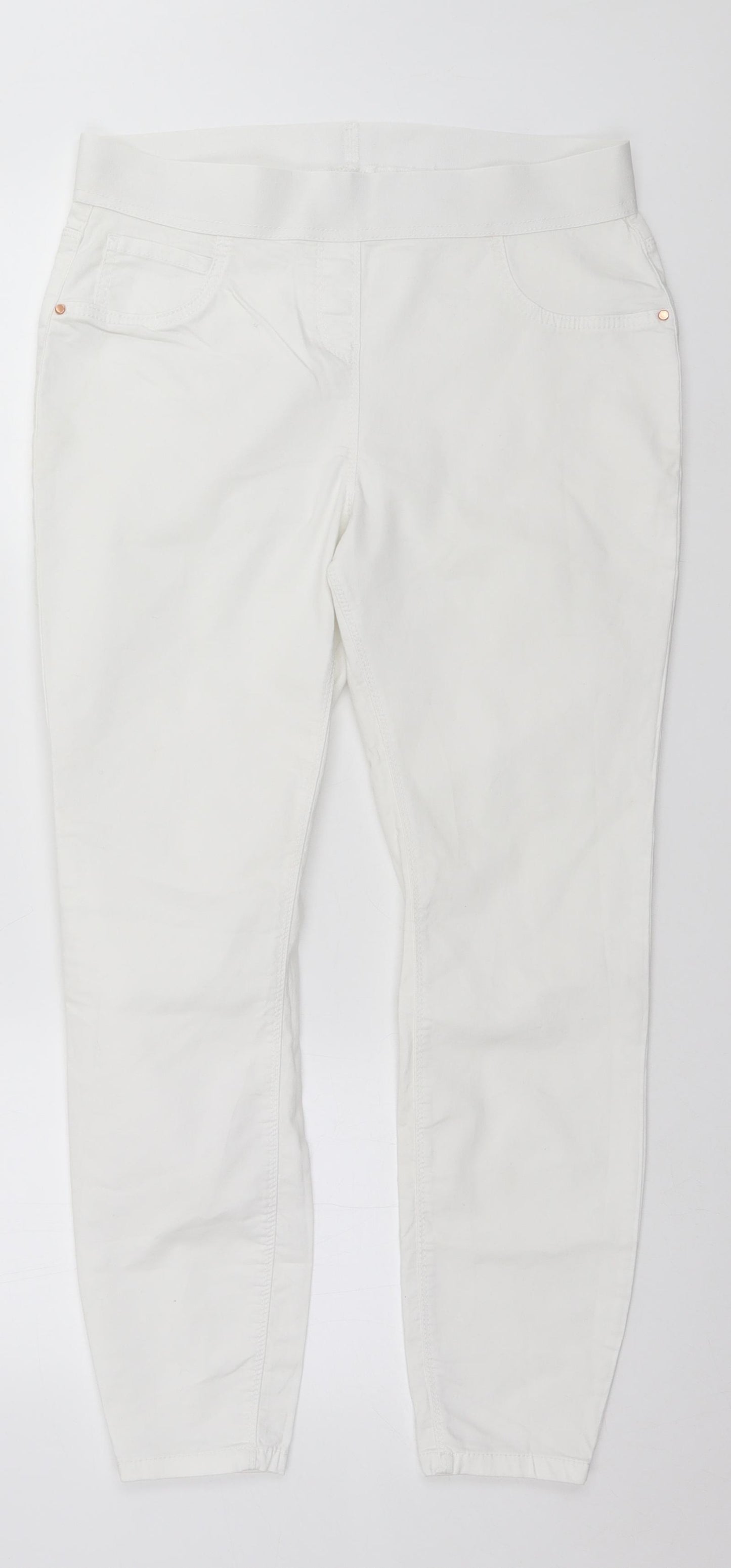 George Womens White   Trousers  Size 14 L25 in