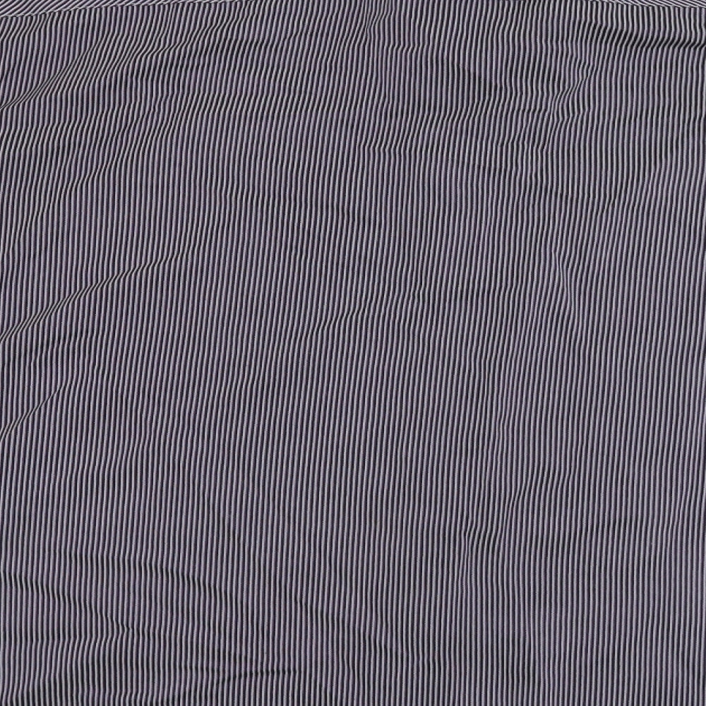 Thomas Nash Mens Grey Striped   Button-Up Size 3XL