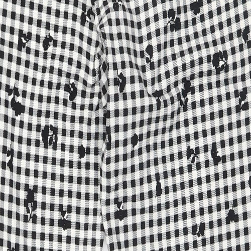 F&F Womens White Check  Trousers  Size 12 L25 in