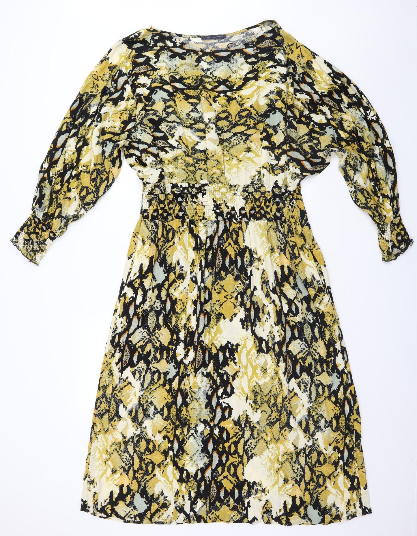 Marks and Spencer Womens Orange Animal Print  A-Line  Size 20