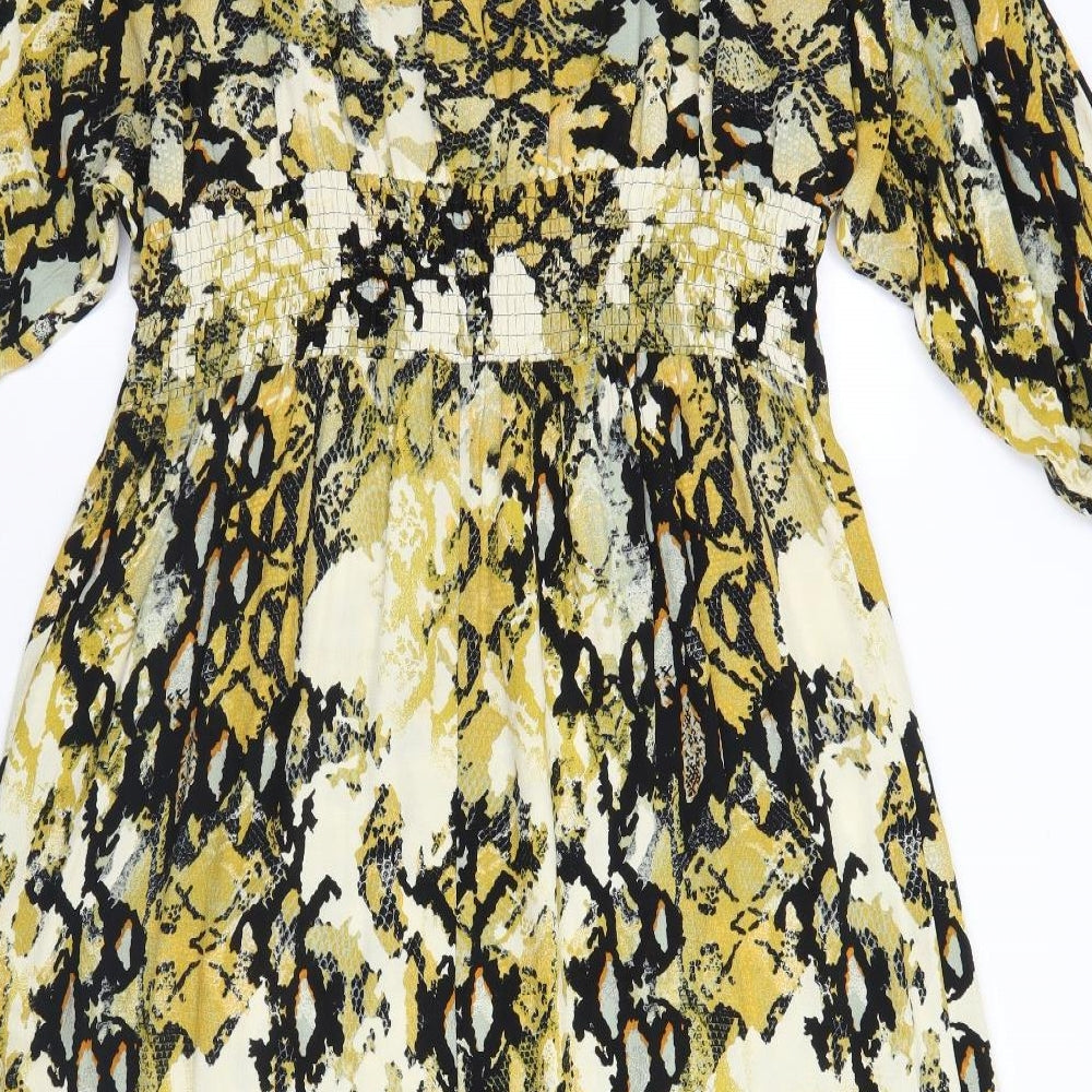 Marks and Spencer Womens Orange Animal Print  A-Line  Size 20