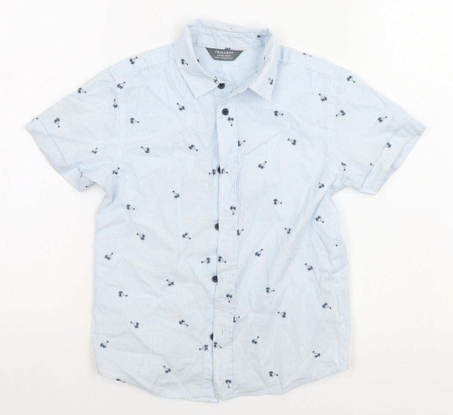 Primark Boys Blue Striped  Basic Button-Up Size 5-6 Years