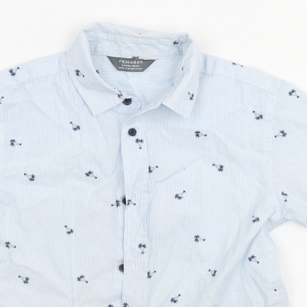 Primark Boys Blue Striped  Basic Button-Up Size 5-6 Years
