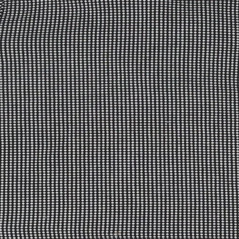 Zara Womens Black Houndstooth  Basic Polo Size M