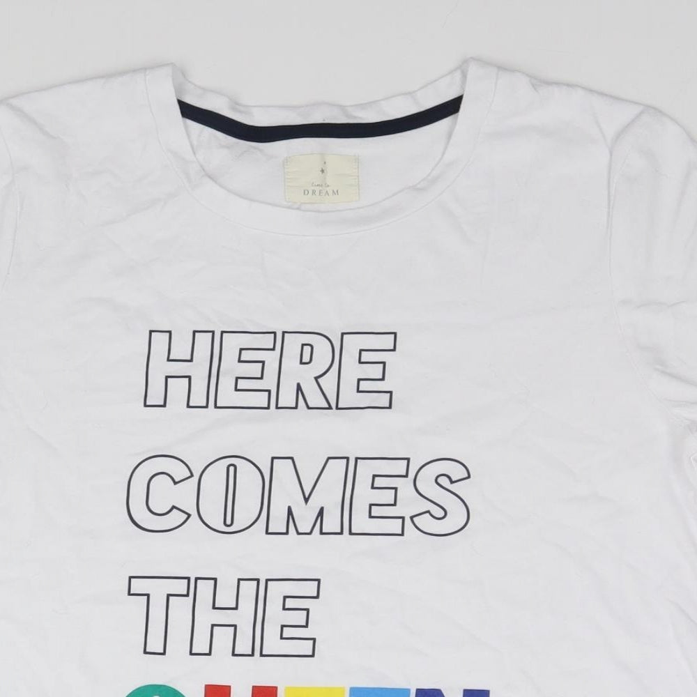 DREAM Womens White   Basic T-Shirt Size 12  - Here comes the Queen