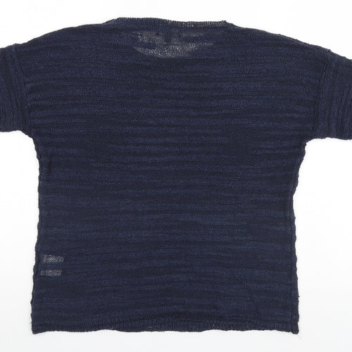 Avenue Womens Blue Striped  Pullover Jumper Size M