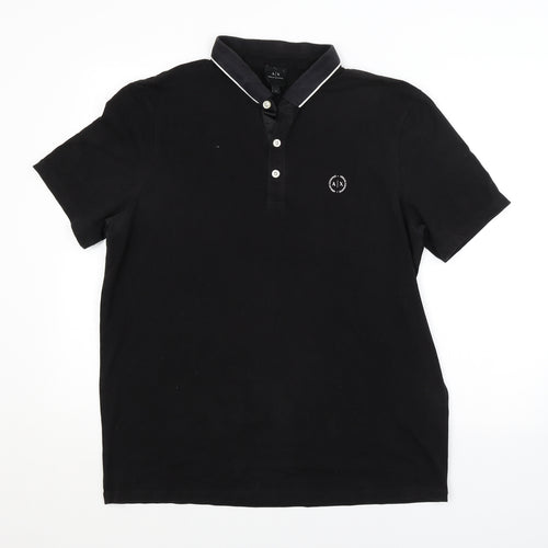 Armani Exchange Mens Black Batik   Polo Size XL