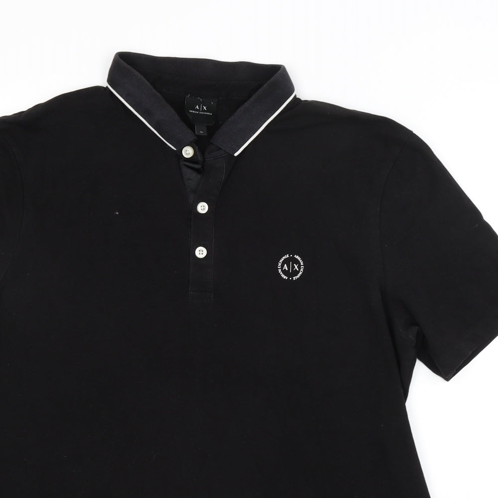 Armani Exchange Mens Black Batik   Polo Size XL