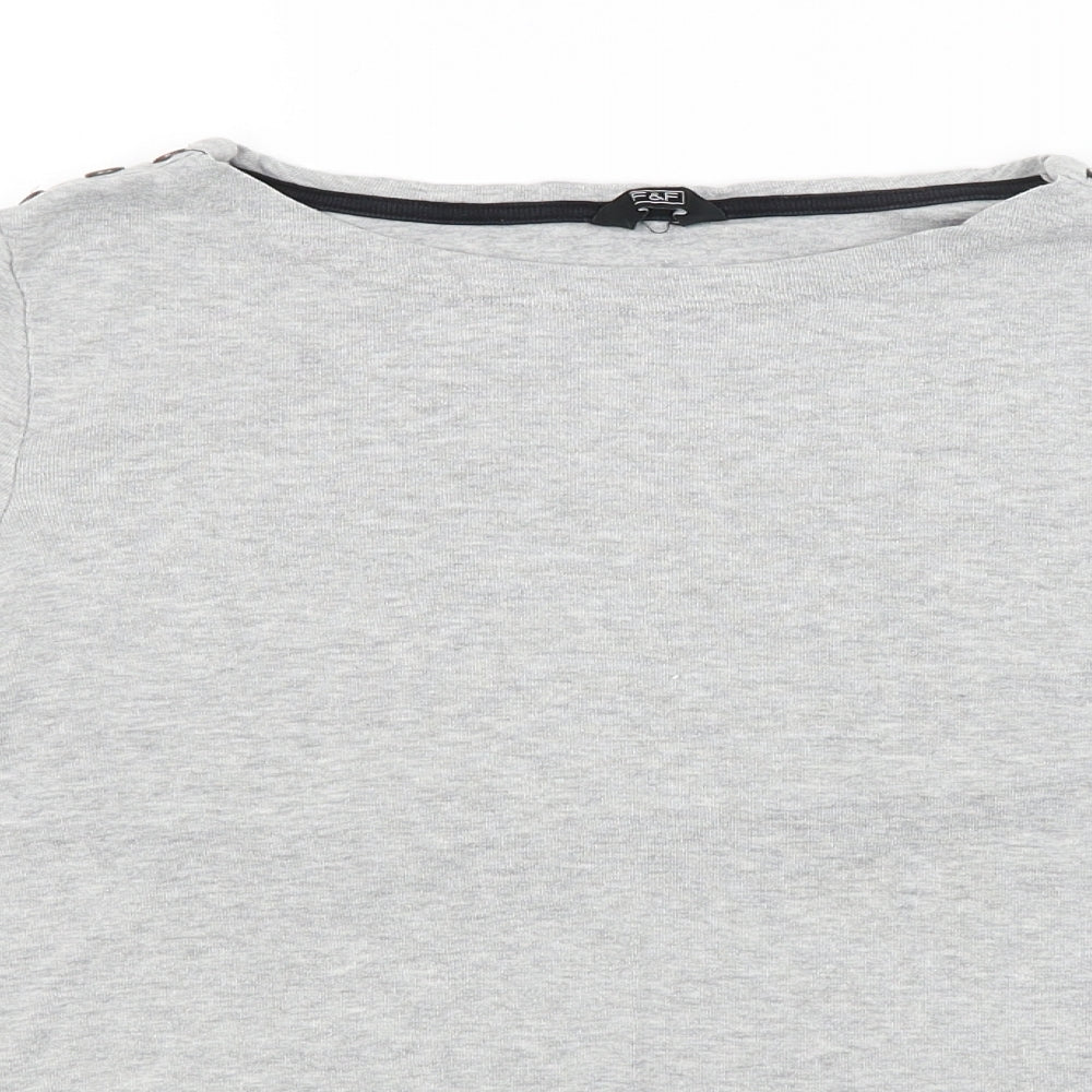 F&F Womens Grey   Basic T-Shirt Size 14