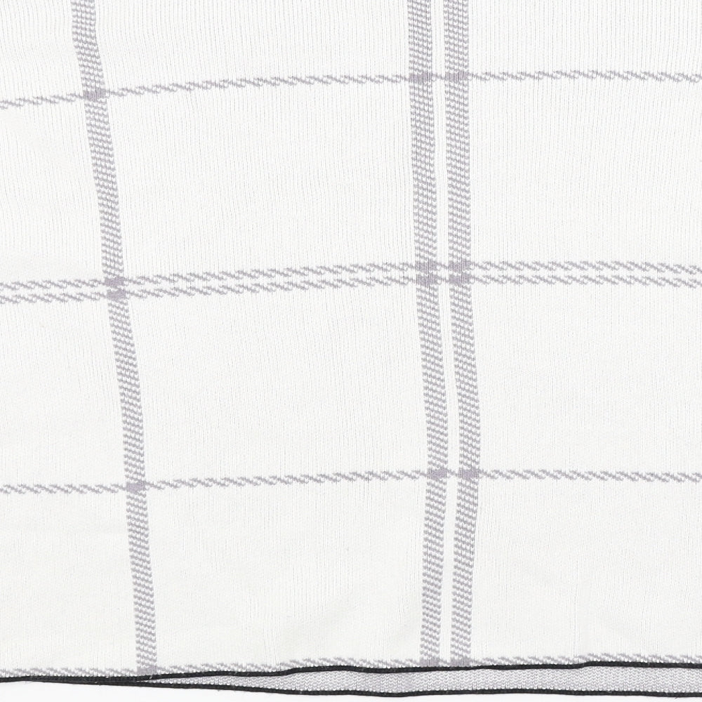 New Look Womens White Check  Pullover Jumper Size S