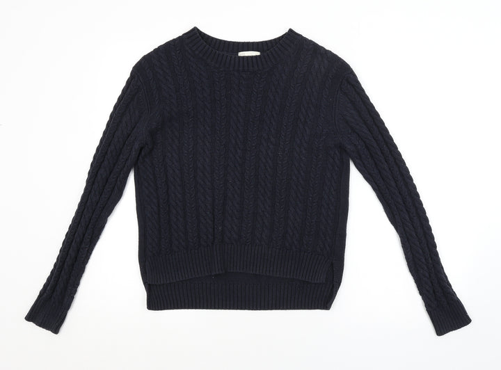 H&M Womens Blue Argyle/Diamond Pullover Jumper Size XS