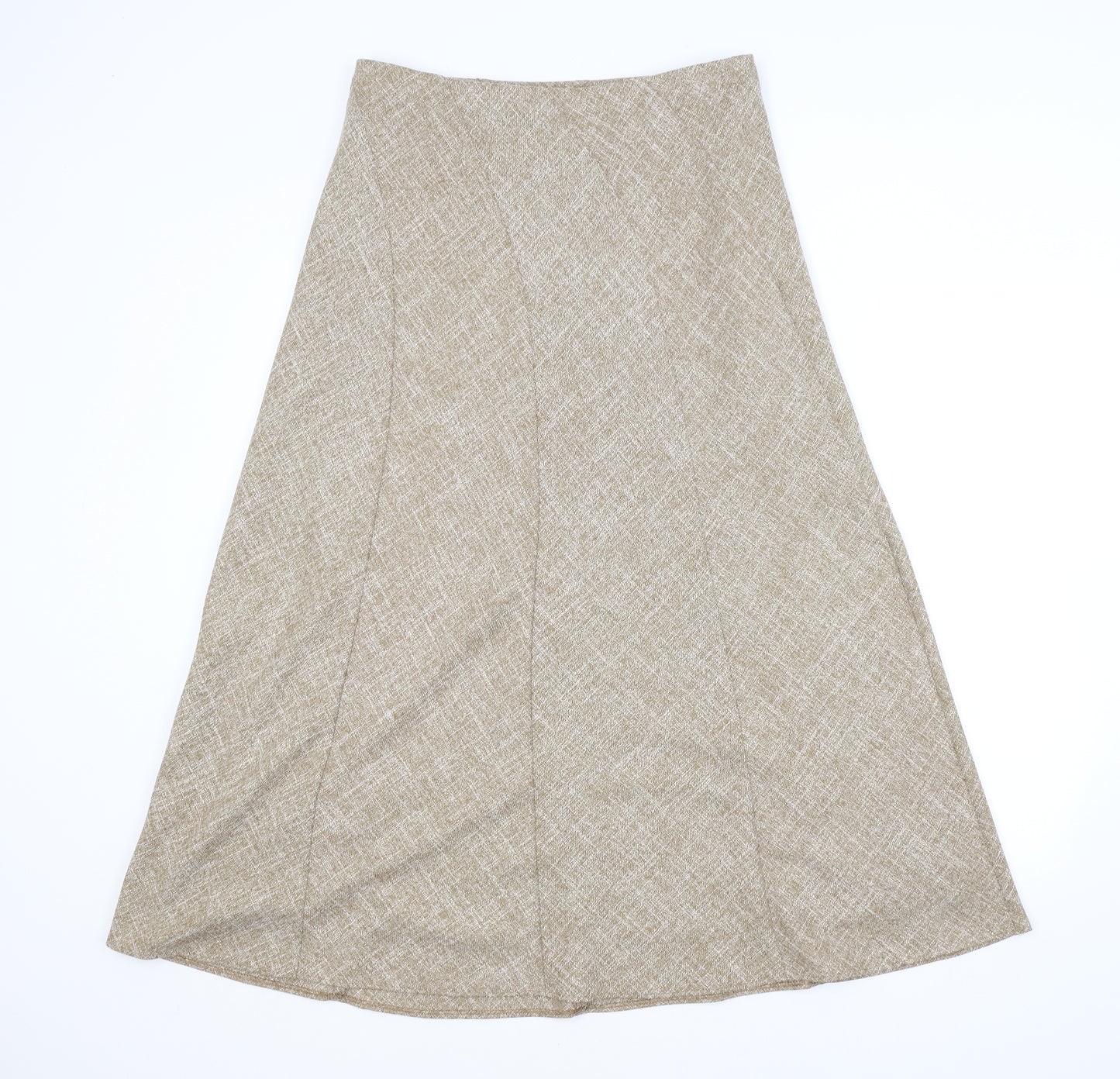 M&S Womens Beige   A-Line Skirt Size 12