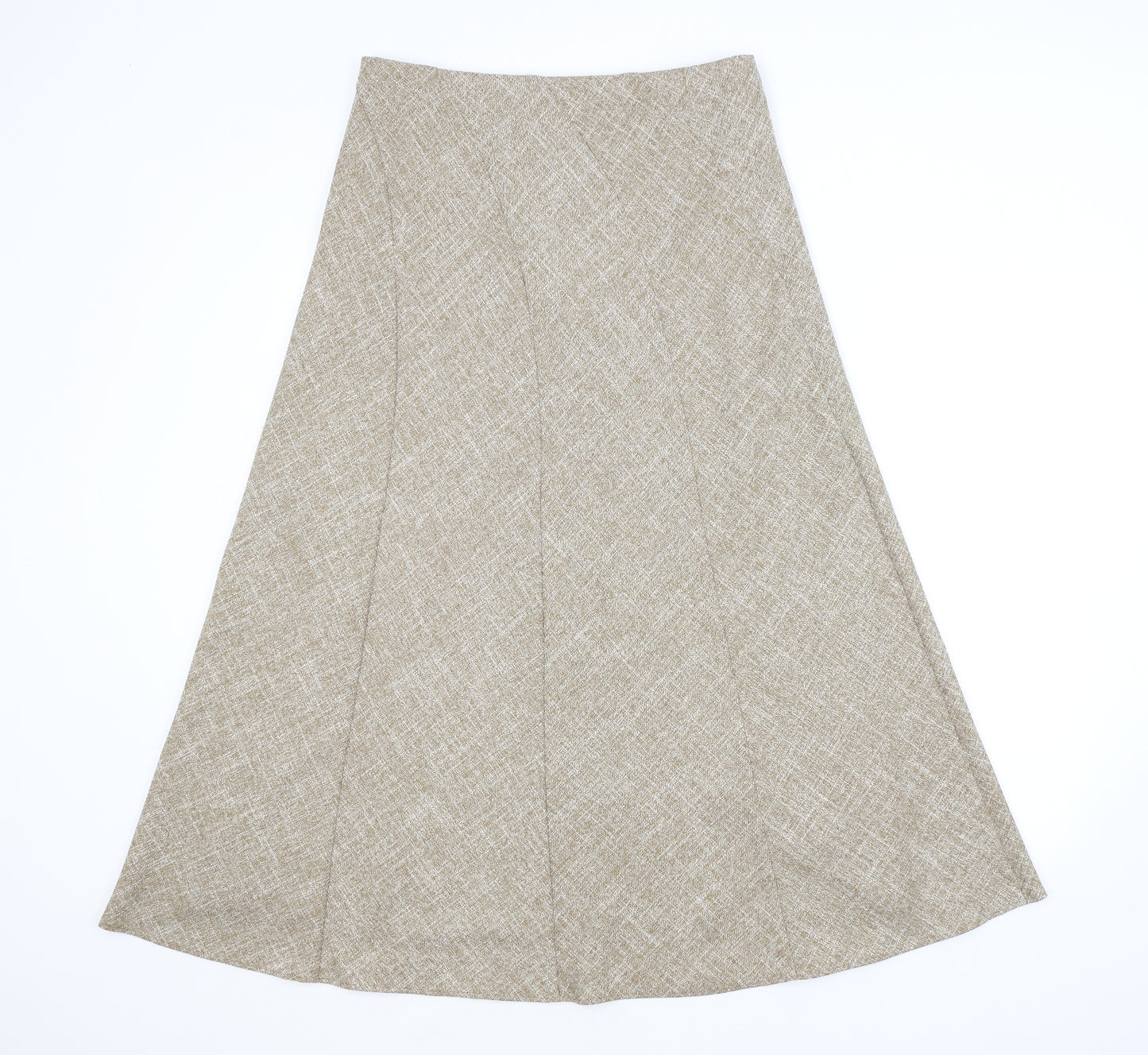 M&S Womens Beige   A-Line Skirt Size 12