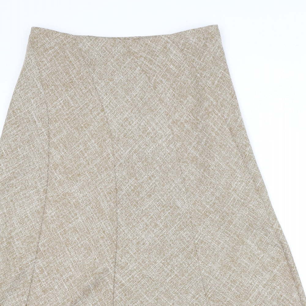 M&S Womens Beige   A-Line Skirt Size 12