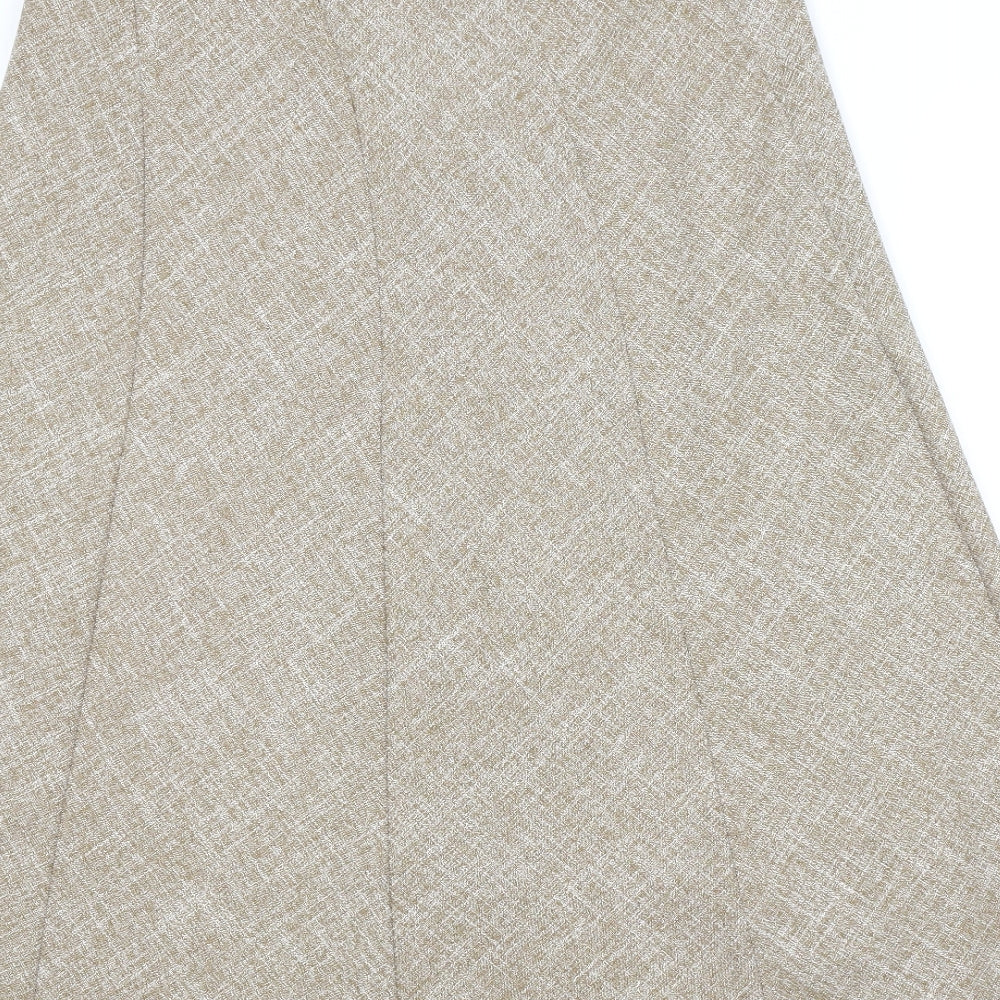 M&S Womens Beige   A-Line Skirt Size 12