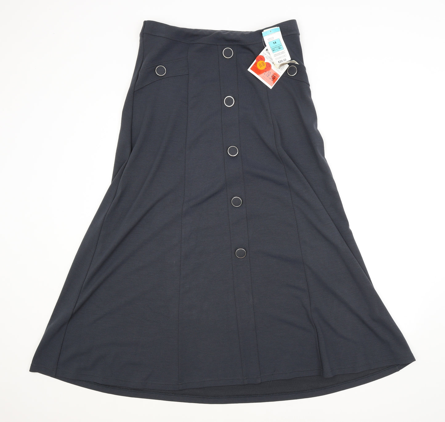 M&S Womens Blue   A-Line Skirt Size 14