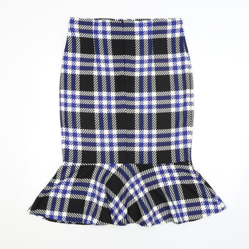 M&S Womens Multicoloured Check  Tulip Skirt Size 16
