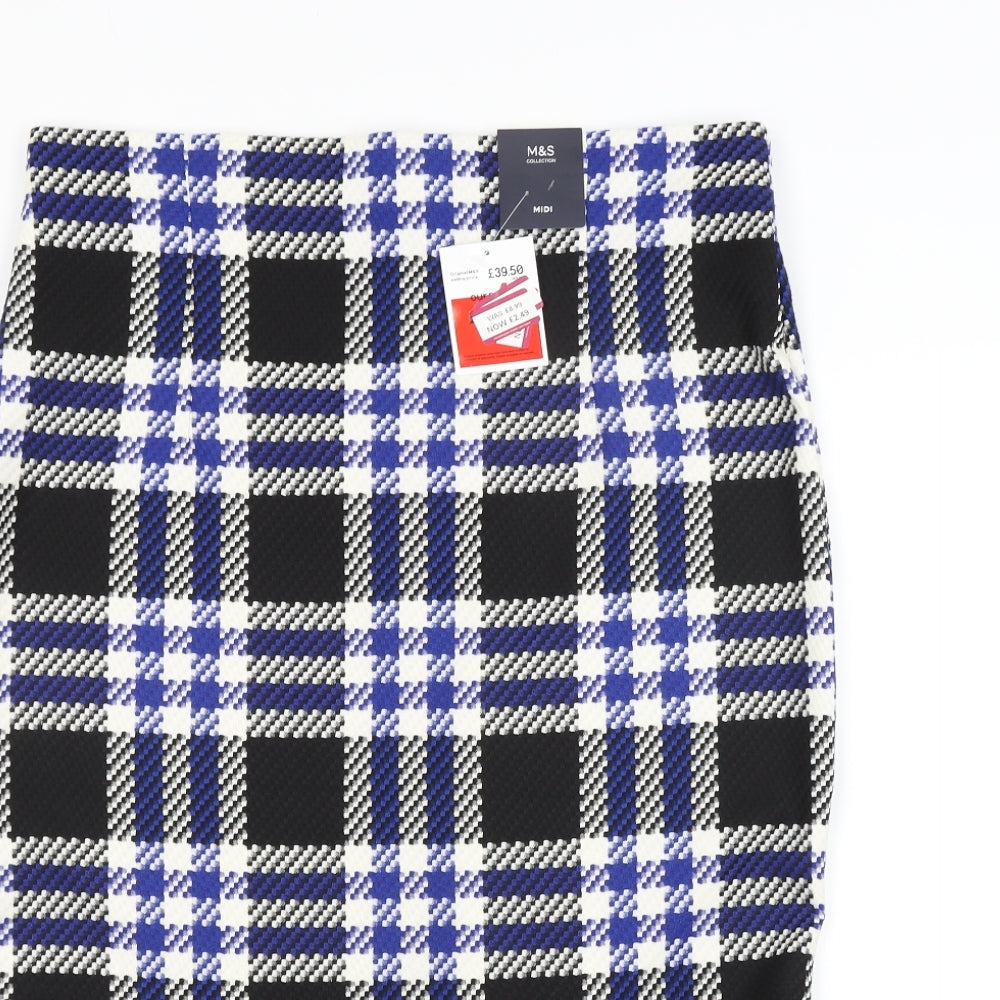 M&S Womens Multicoloured Check  Tulip Skirt Size 16