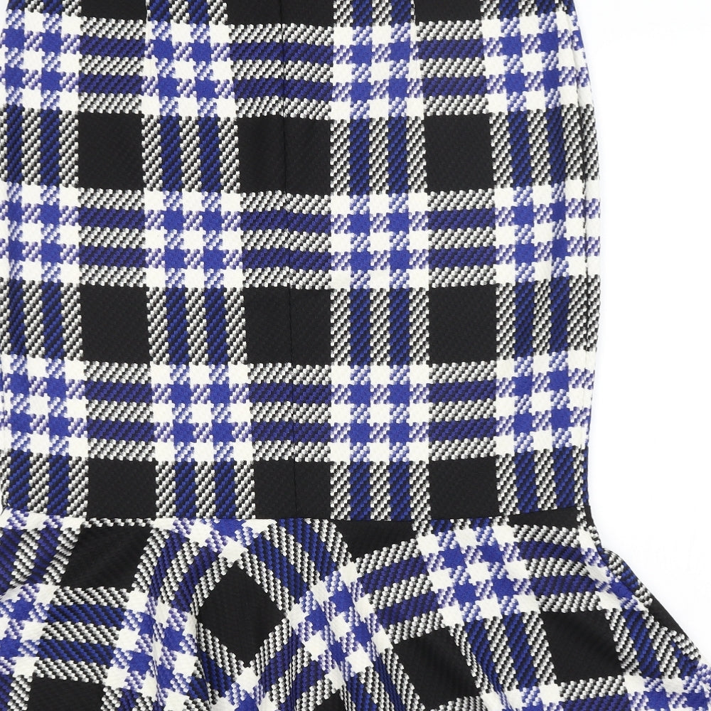 M&S Womens Multicoloured Check  Tulip Skirt Size 16