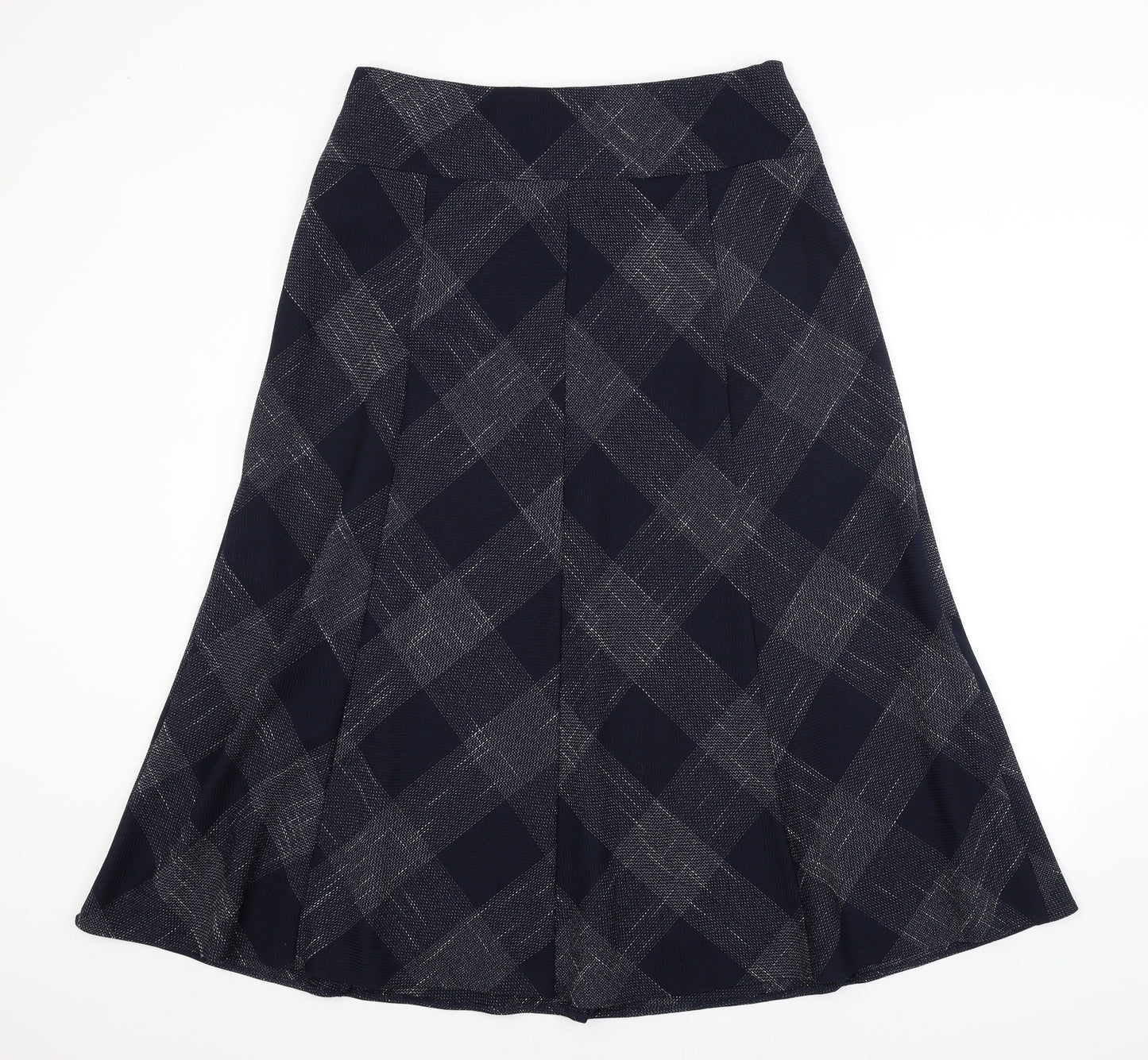M&S Womens Blue Argyle/Diamond  A-Line Skirt Size 16