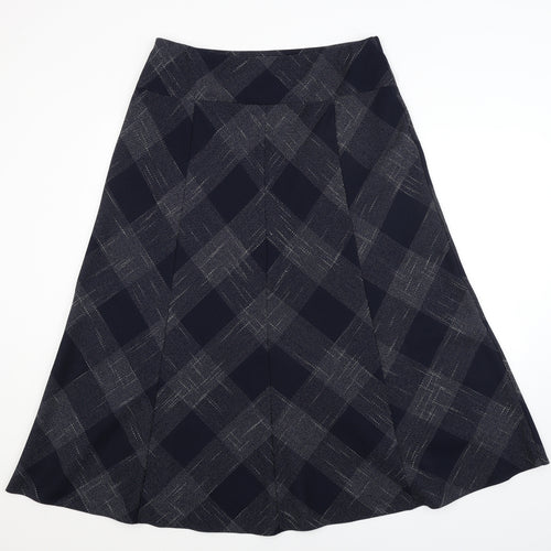M&S Womens Blue Argyle/Diamond  A-Line Skirt Size 16