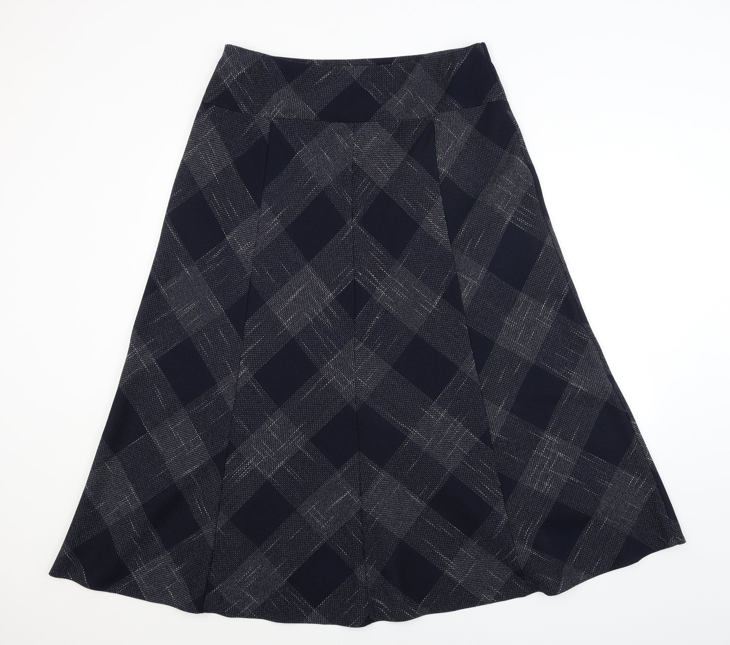 M&S Womens Blue Argyle/Diamond  A-Line Skirt Size 16