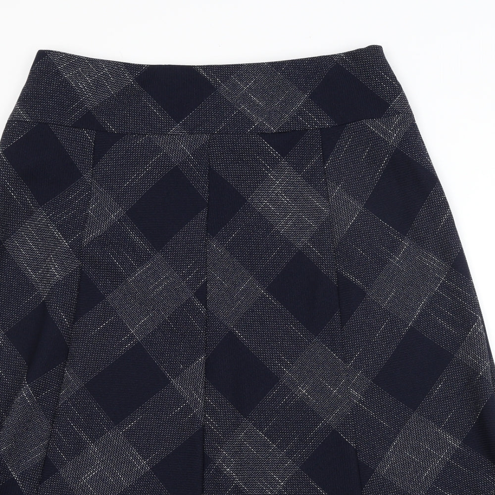 M&S Womens Blue Argyle/Diamond  A-Line Skirt Size 16