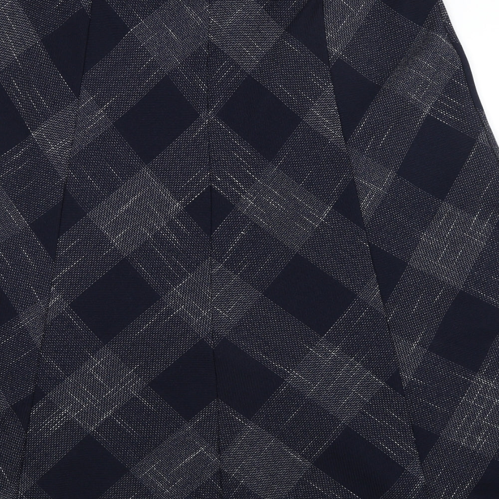 M&S Womens Blue Argyle/Diamond  A-Line Skirt Size 16
