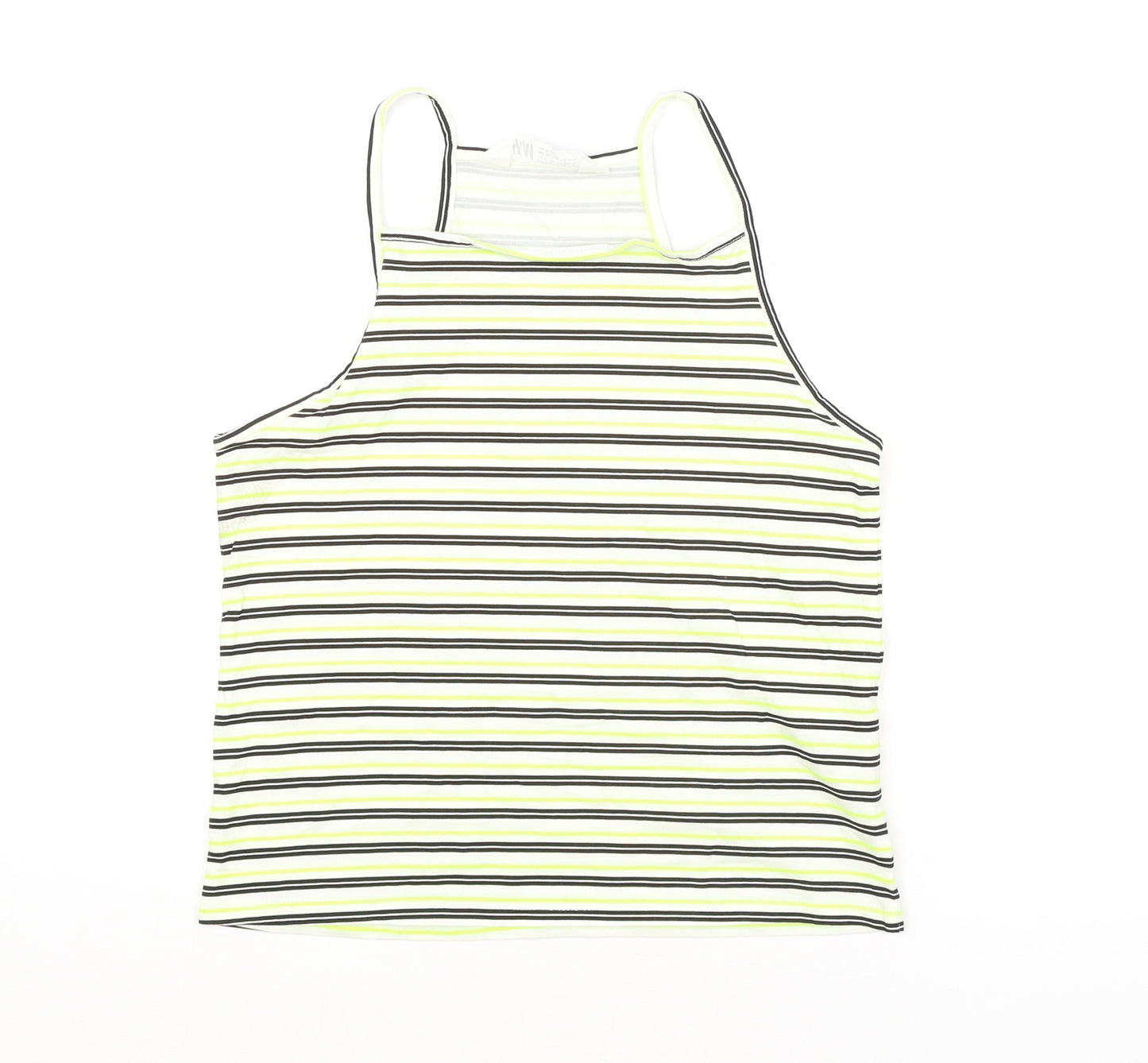 H&M Girls Green Striped  Basic T-Shirt Size 11-12 Years