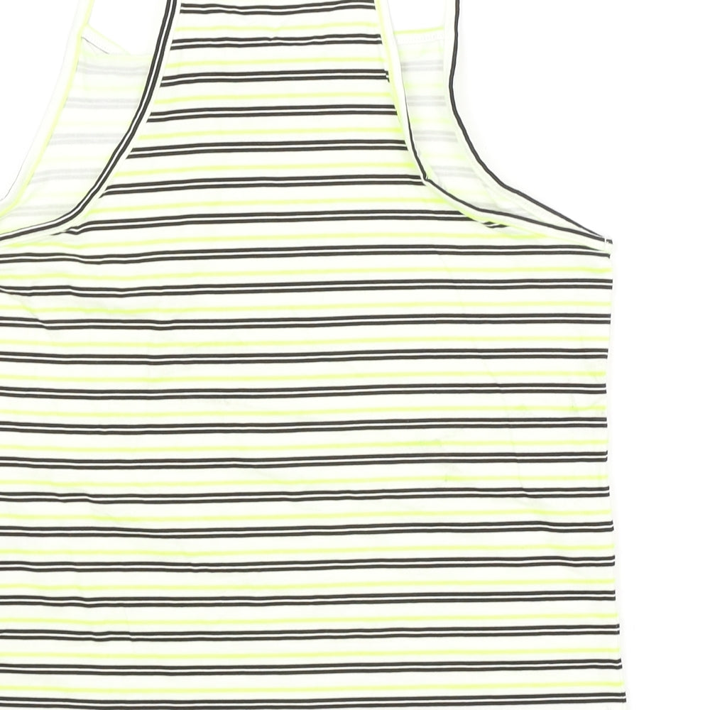 H&M Girls Green Striped  Basic T-Shirt Size 11-12 Years