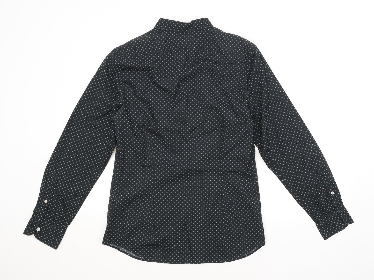 Diesel Mens Black Argyle/Diamond   Button-Up Size S