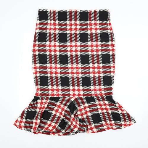 M&S Womens Multicoloured Check  Tulip Skirt Size 18