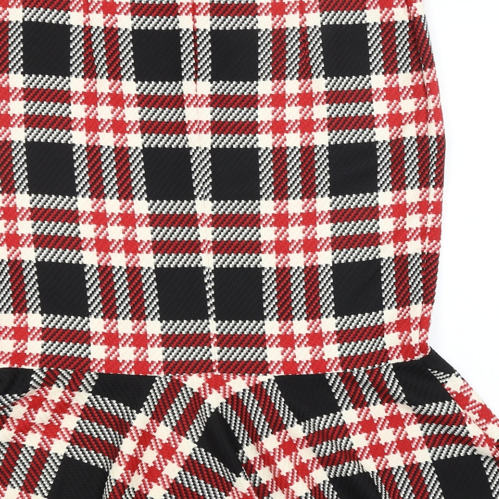 M&S Womens Multicoloured Check  Tulip Skirt Size 18