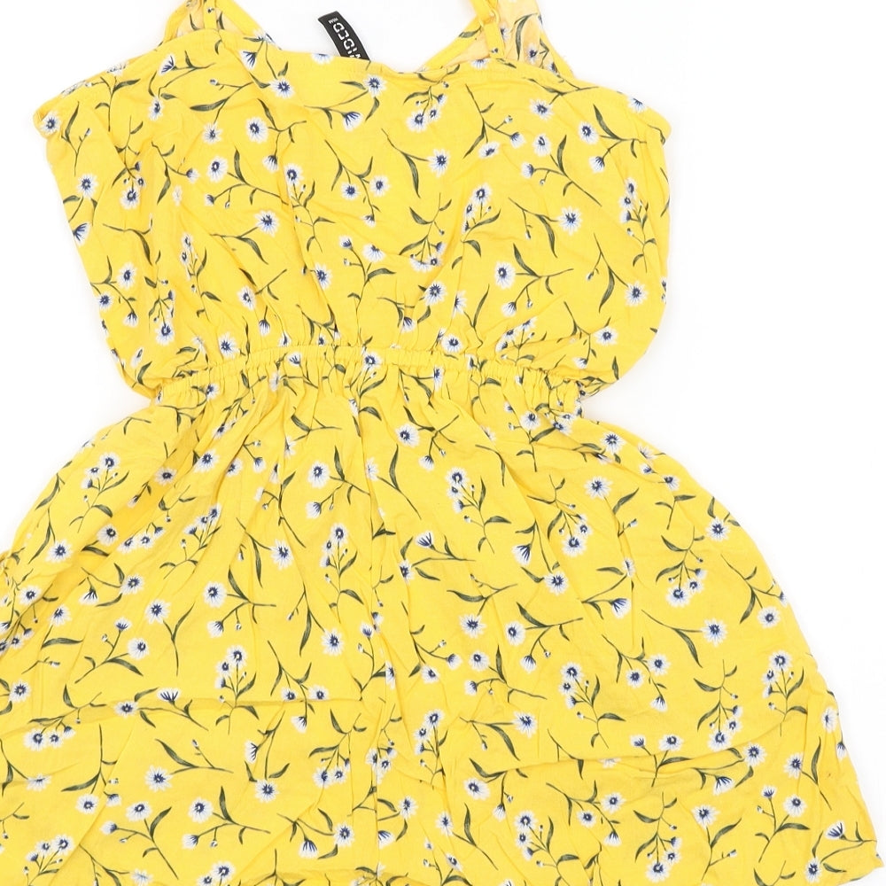 H&M Womens Yellow Flecked  Playsuit One-Piece Size 4