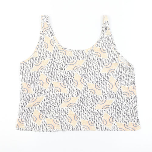 VERO MODA Womens Multicoloured Argyle/Diamond  Cropped Tank Size S