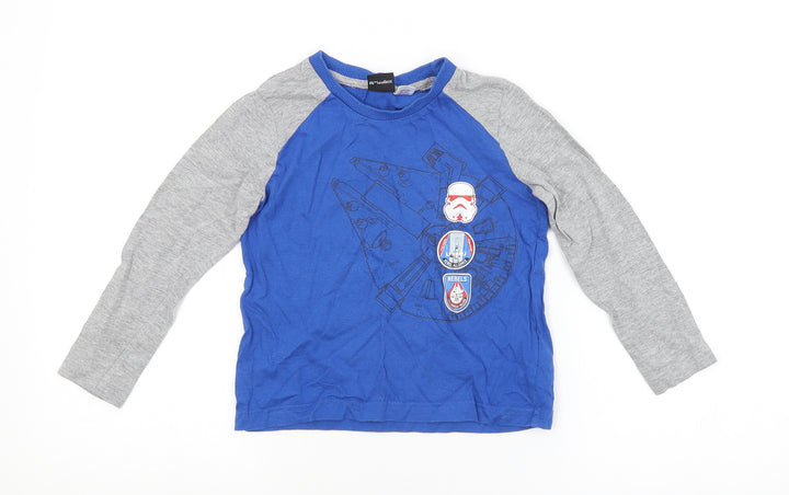 Preworn Boys Blue   Basic T-Shirt Size 3-4 Years  - STAR WARS