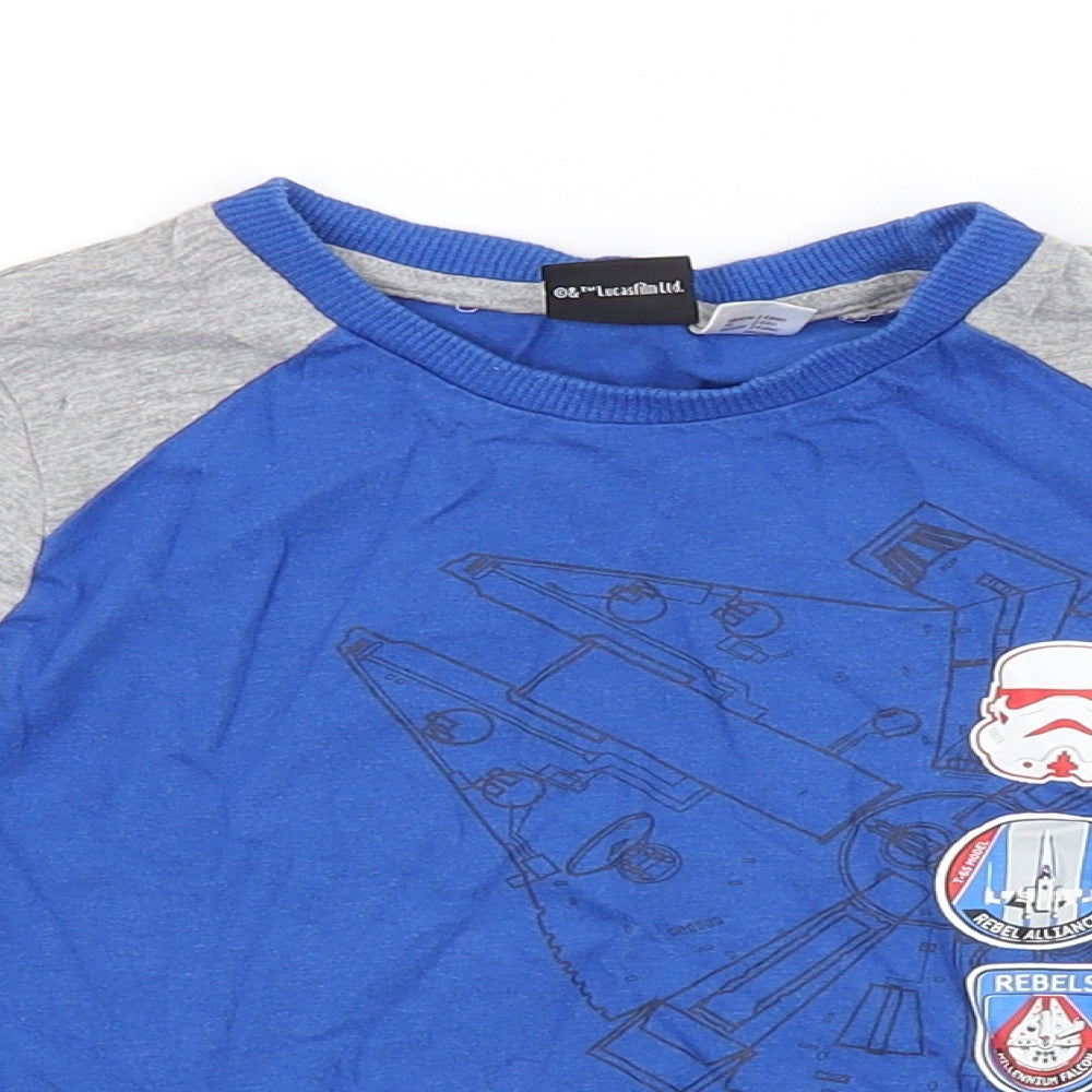 Preworn Boys Blue   Basic T-Shirt Size 3-4 Years  - STAR WARS