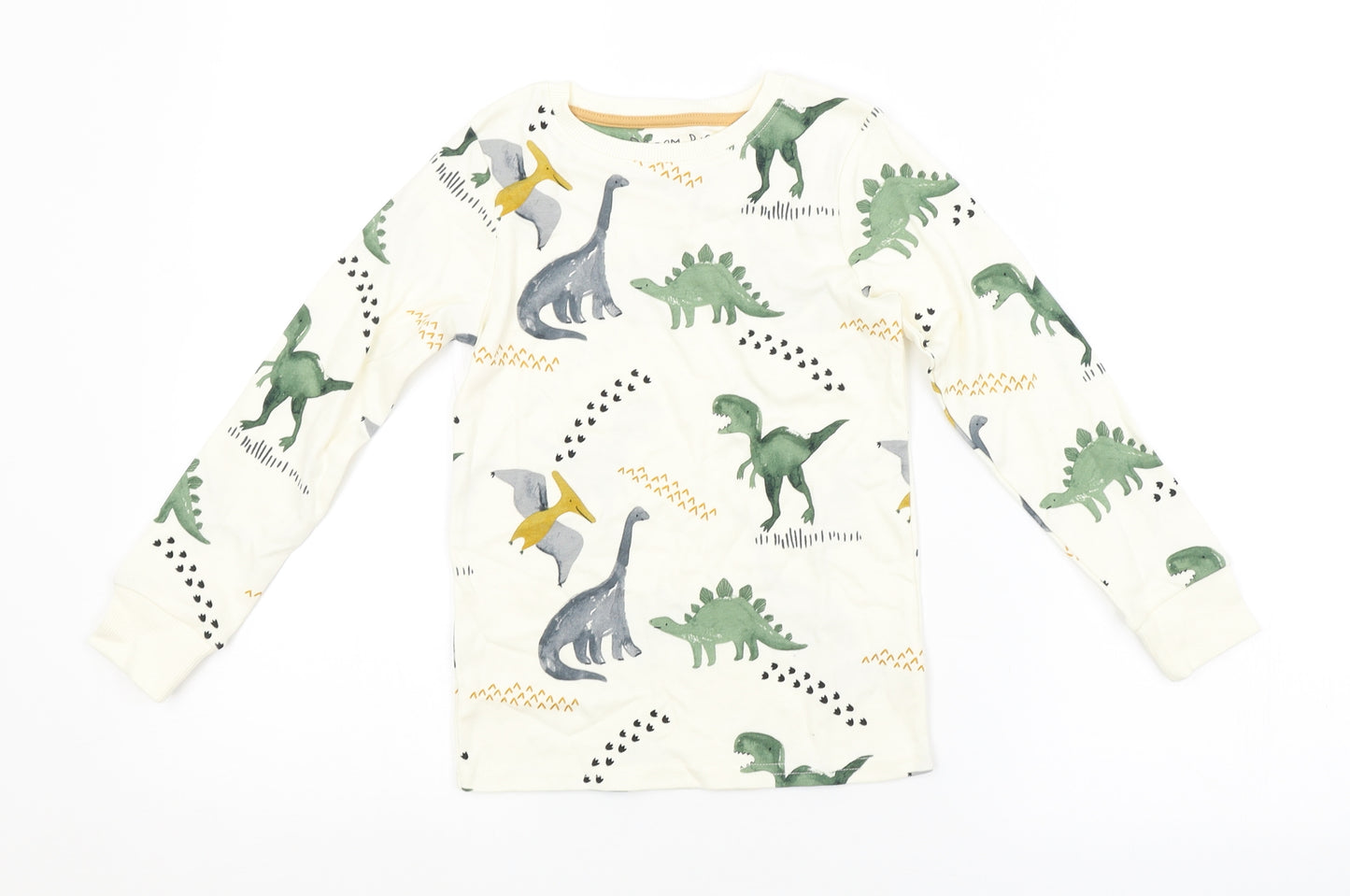 NEXT Boys Beige Animal Print  Basic T-Shirt Size 4-5 Years  - DINOSAURS