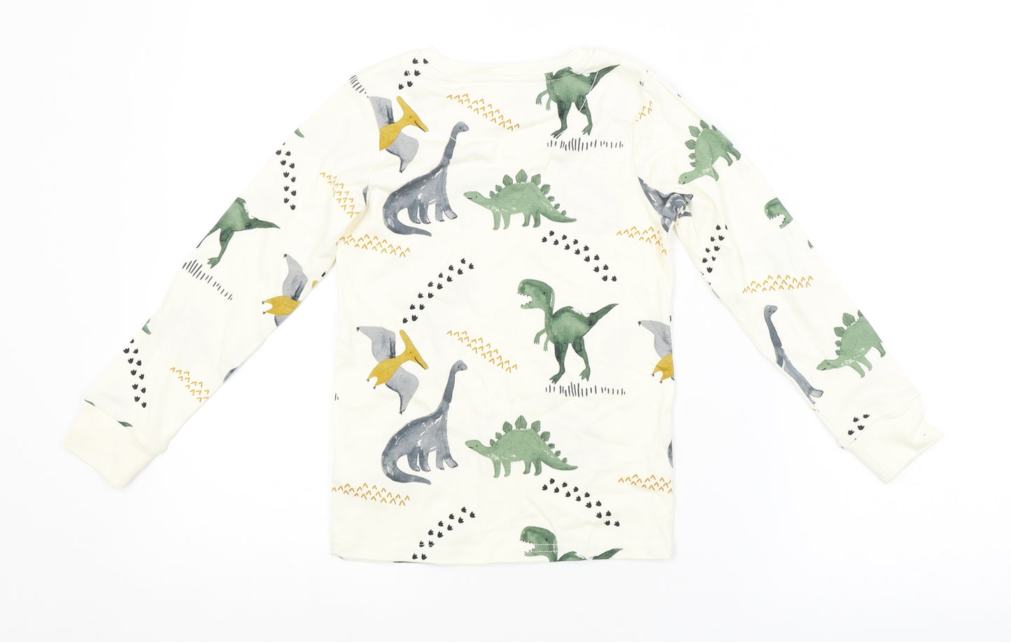 NEXT Boys Beige Animal Print  Basic T-Shirt Size 4-5 Years  - DINOSAURS