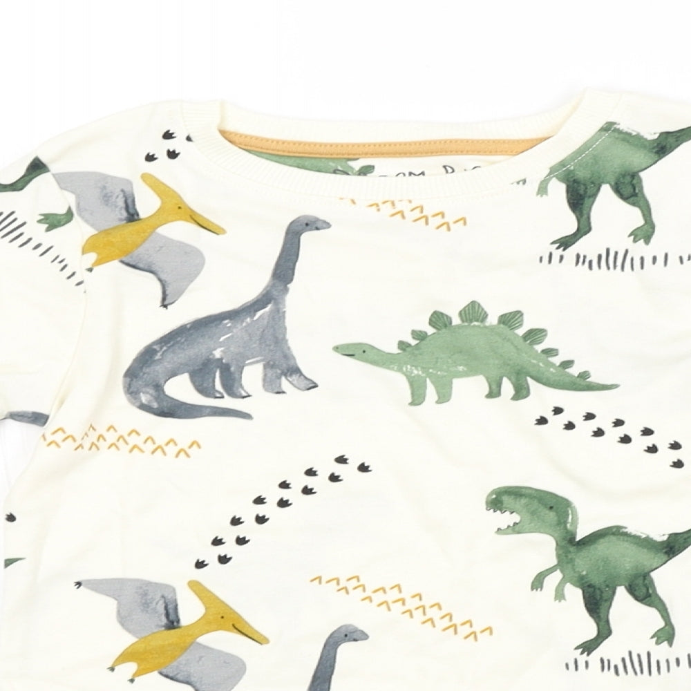 NEXT Boys Beige Animal Print  Basic T-Shirt Size 4-5 Years  - DINOSAURS