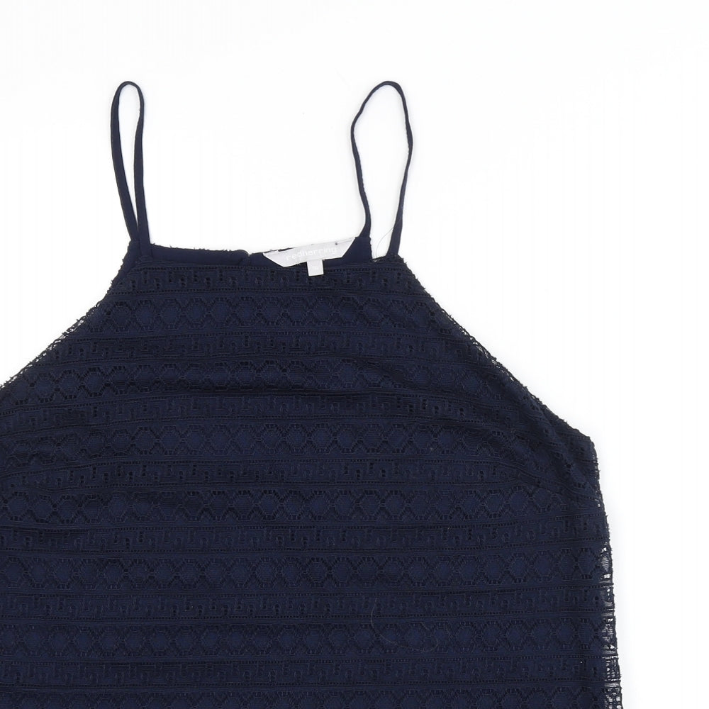 Red Herring Womens Blue Argyle/Diamond  Basic Tank Size 16