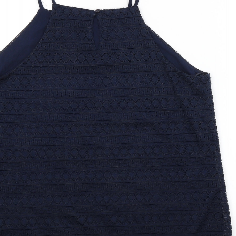 Red Herring Womens Blue Argyle/Diamond  Basic Tank Size 16