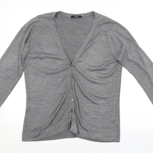 M&S Womens Grey   Cardigan Jumper