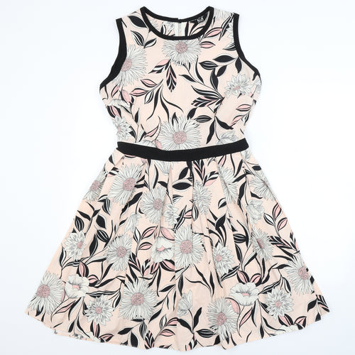K&D London Womens Pink Floral  A-Line  Size 16