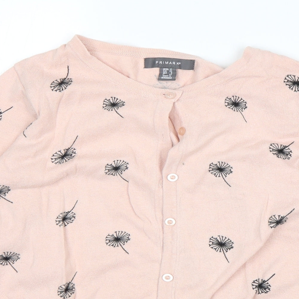 Primark Womens Pink Floral  Cardigan Jumper Size 12