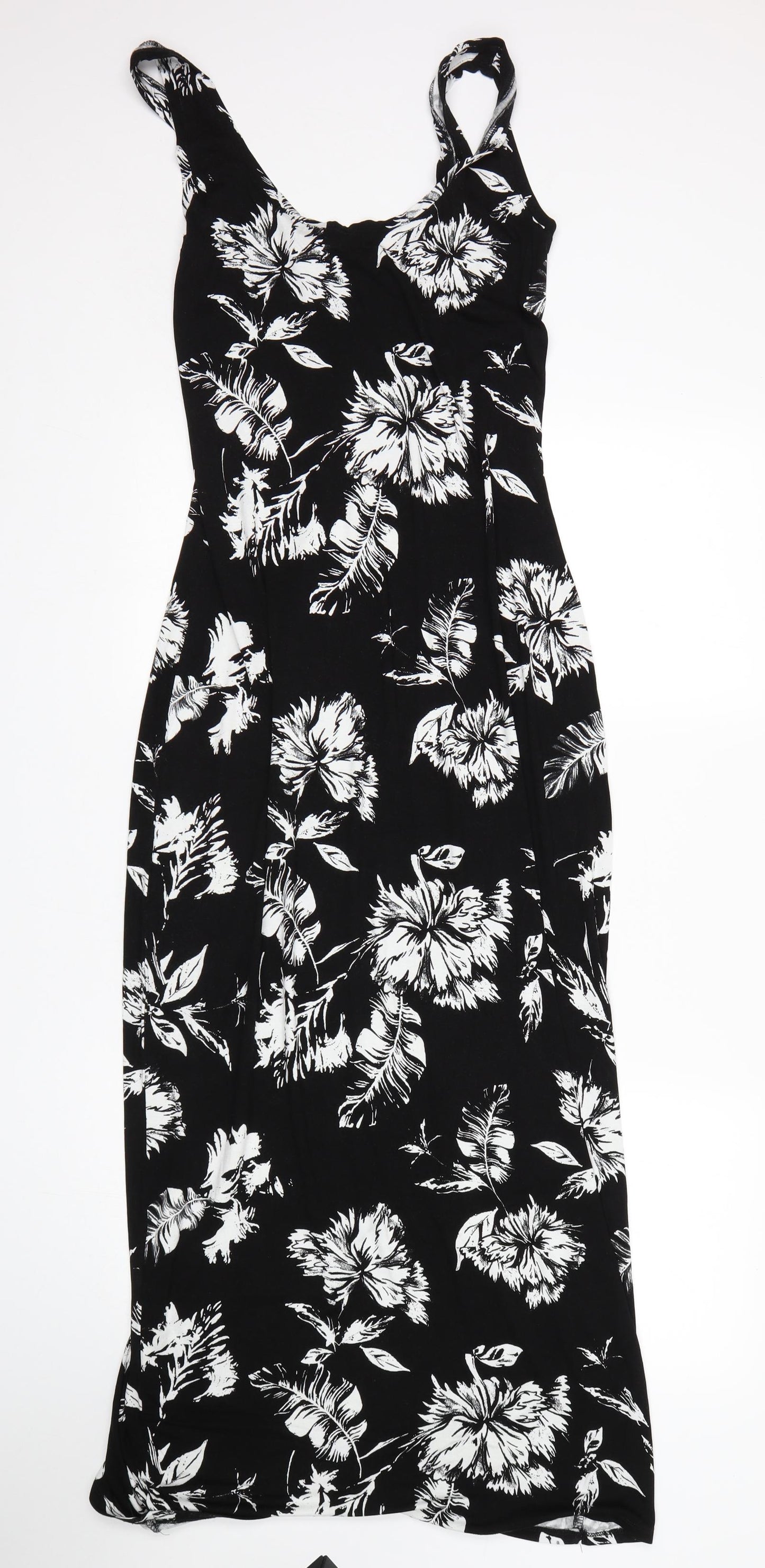 Very Womens Black Floral  Tank Dress  Size 12