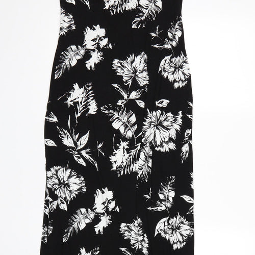 Very Womens Black Floral  Tank Dress  Size 12