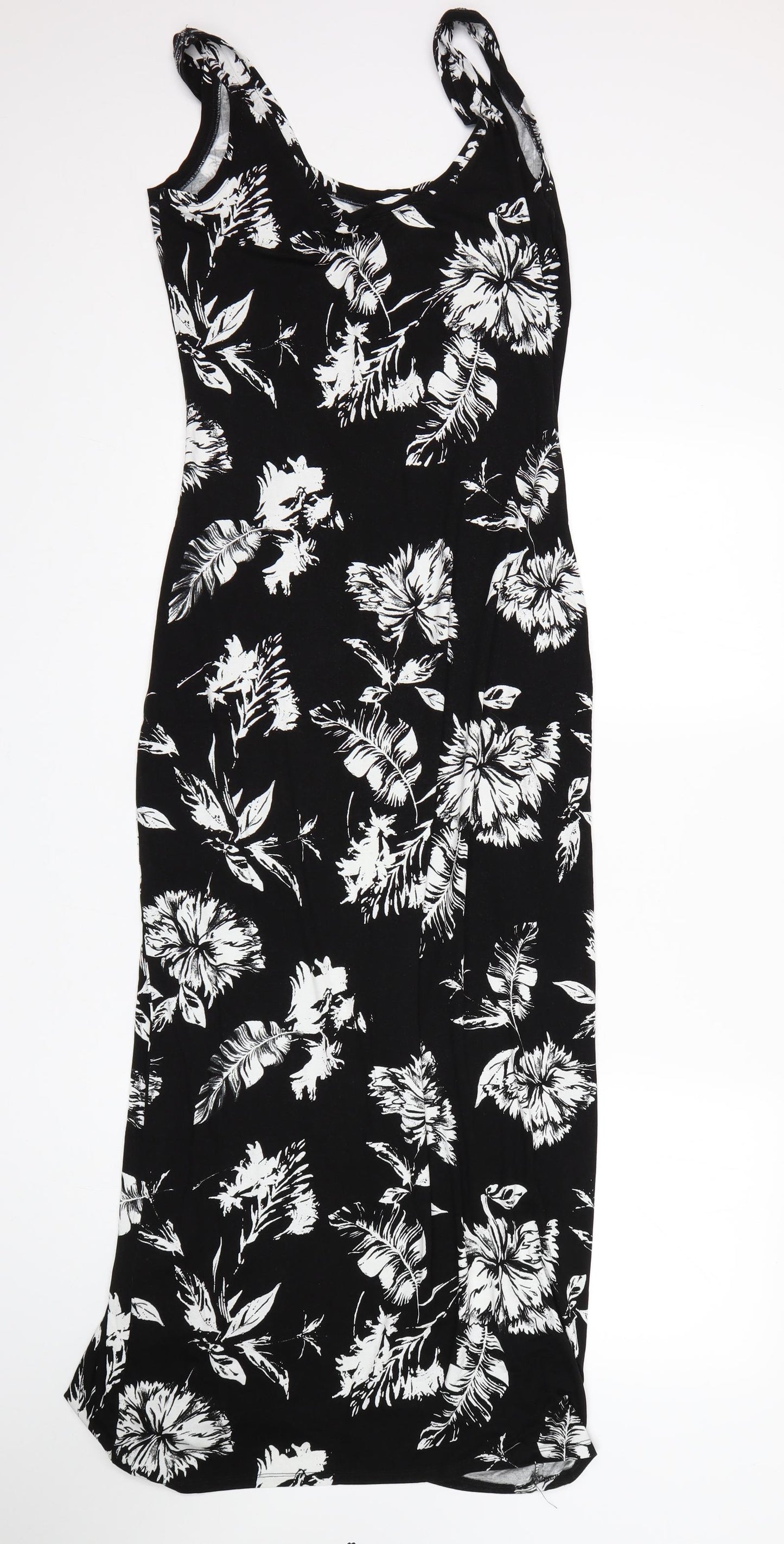 Very Womens Black Floral  Tank Dress  Size 12
