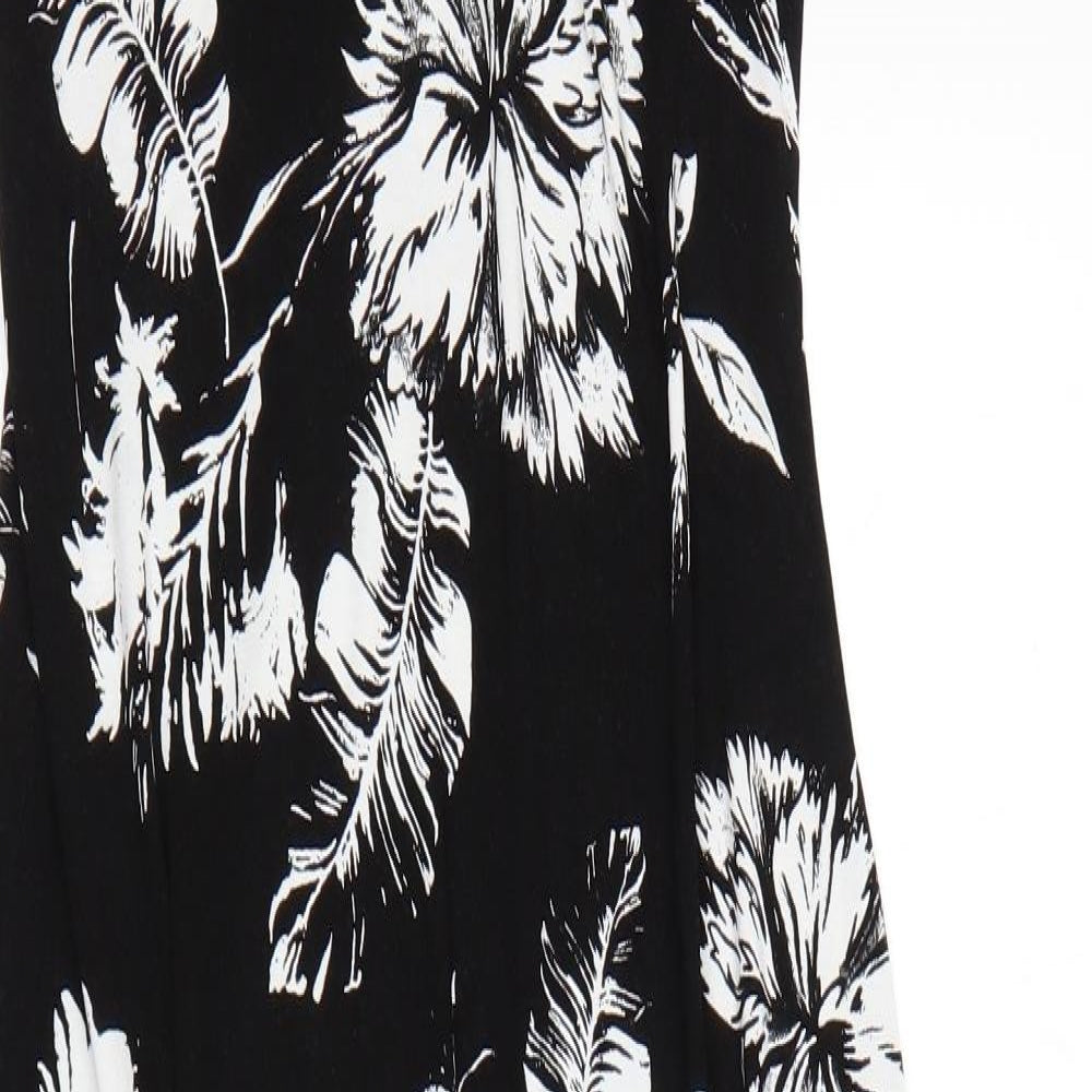 Very Womens Black Floral  Tank Dress  Size 12