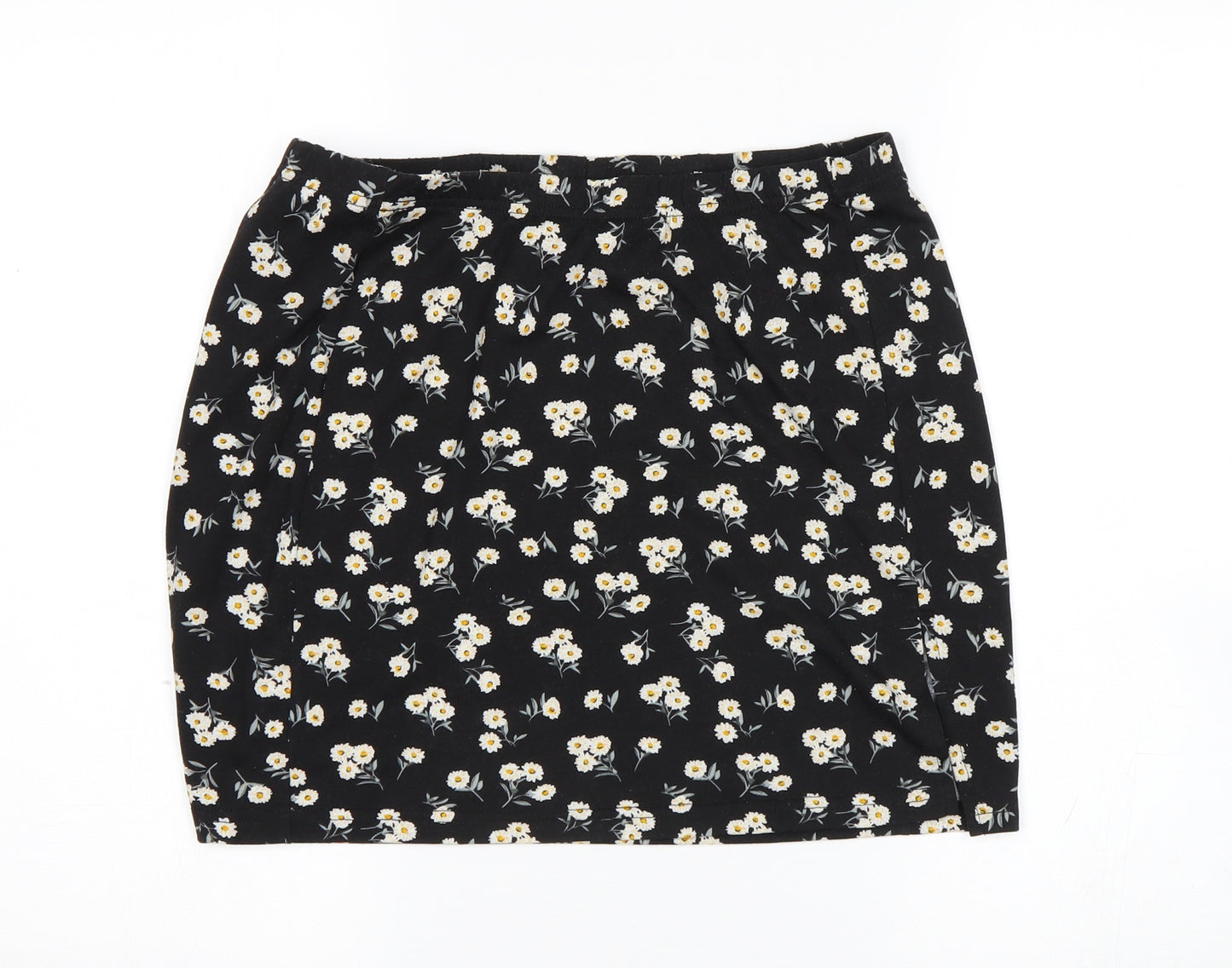 SheIn Womens Black Floral  Mini Skirt Size L